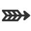 white-feathered-rightwards-arrow icon