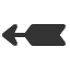 black-feathered-leftwards-arrow icon