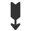 black-feathered-downwards-arrow icon