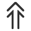 open-outlined-upwards-arrow icon