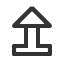 upwards-white-arrow-on-pedestal-with-horizontal-bar icon