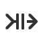 rightwards-arrow-with-tail-with-double-vertical-stroke icon