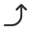 arrow-pointing-rightwards-then-curving-upwards icon