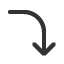 arrow-pointing-rightwards-then-curving-downwards icon