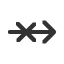rightwards-arrow-through-x icon