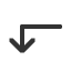 leftwards-arrow-with-tip-downwards icon