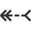 leftwards-two-headed-triple-dash-arrow icon