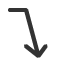 backslanted-south-arrow-with-horizontal-tail icon