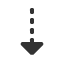 downwards-triangle-headed-dashed-arrow icon