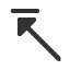 north-west-triangle-headed-arrow-to-bar icon