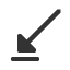 south-west-triangle-headed-arrow-to-bar icon
