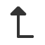 leftwards-triangle-headed-arrow-with-long-tip-upwards icon