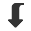 black-curved-leftwards-and-downwards-arrow icon