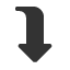 black-curved-rightwards-and-downwards-arrow icon