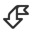 ribbon-arrow-left-down icon