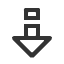 downwards-white-arrow-from-bar-with-horizontal-bar icon