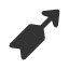 black-feathered-north-east-arrow icon