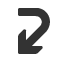 arrow-pointing-rightwards-then-curving-south-west icon