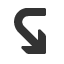 leftwards-then-curving-south-east-nav-barb-arrow icon