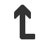 leftwards-with-long-tip-upwards-nav-barb-arrow icon