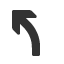 curved-to-north-west-nav-barb-arrow icon
