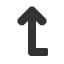 leftwards-with-long-tip-upwards-nav-arrow icon